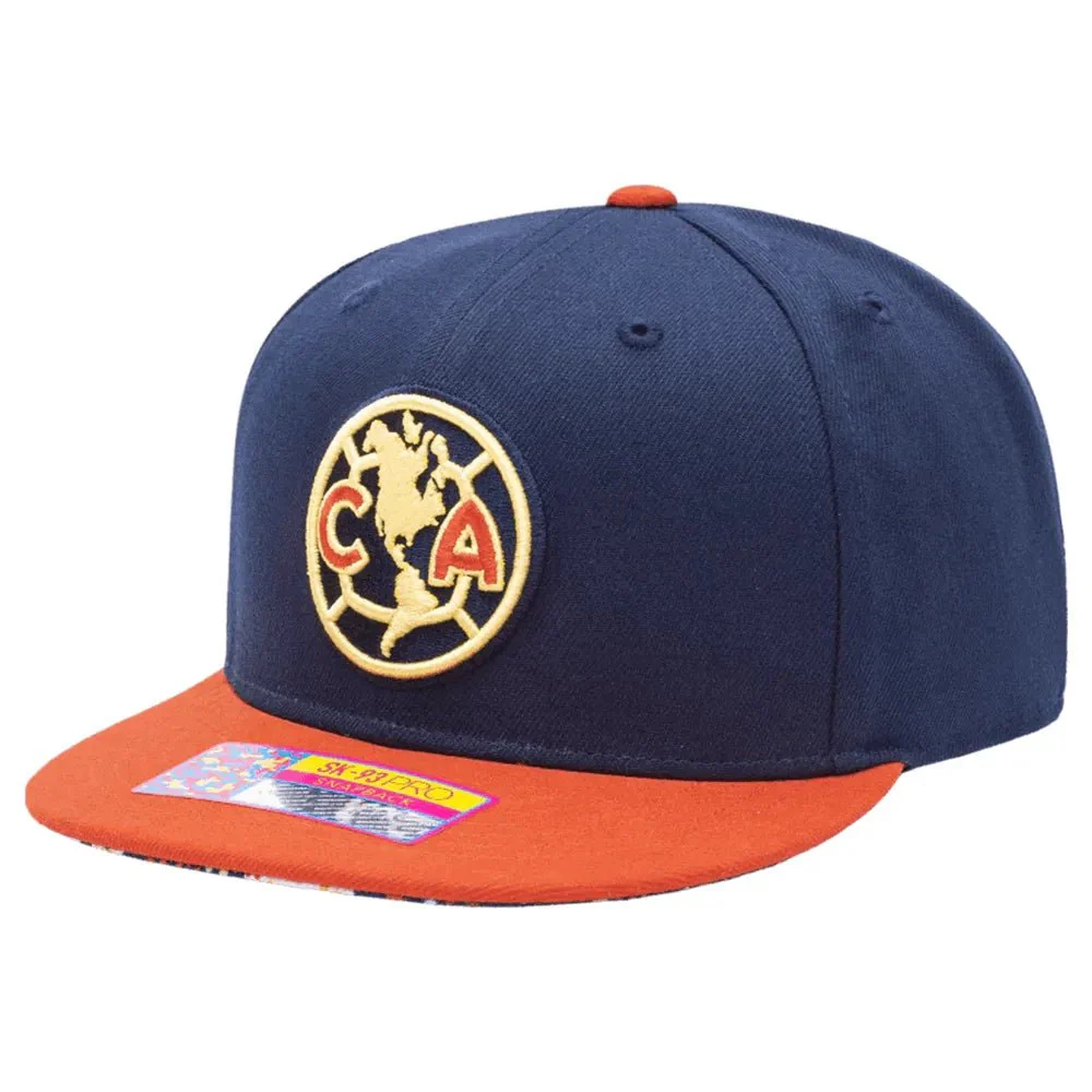 Fan Ink Collection Club America Day of the Dead Snapback Hat - Navy-Orange - Image 2
