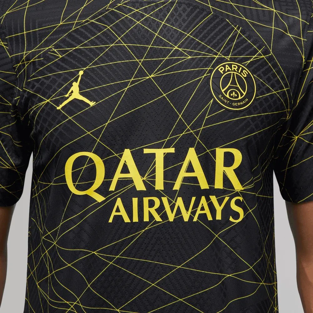 Jordan 2023 PSG Authentic Fourth Jersey - Black-Yellow - Image 8