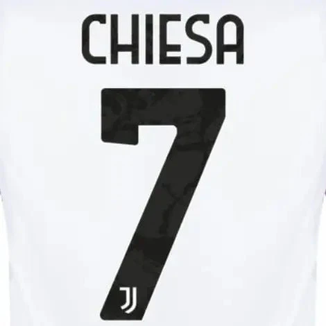 Juventus 2023/24 Away Chiesa #7 Youth Jersey Name Set