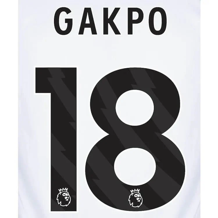 Liverpool 2023-Away Gakpo #18 Jersey Name Set-Black