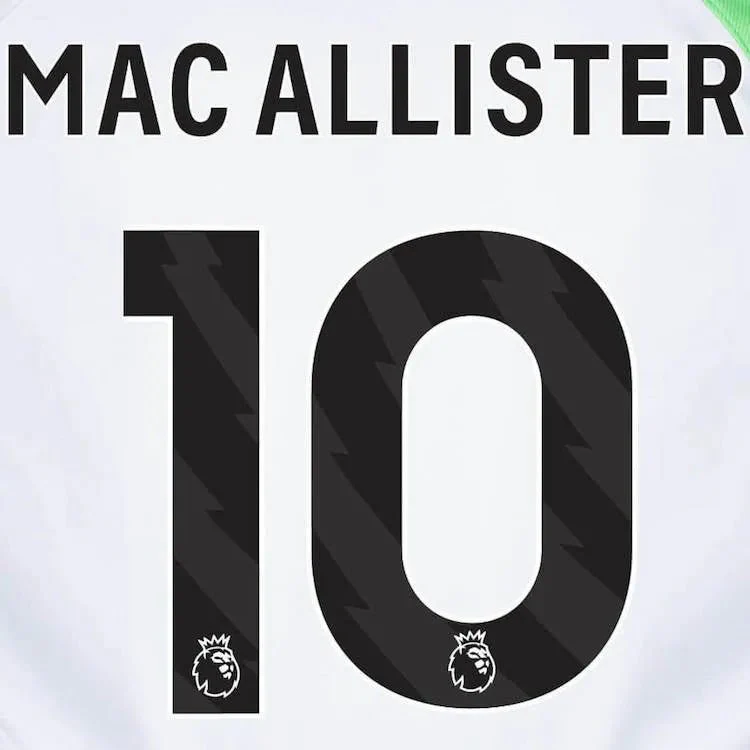 Liverpool 2023- Away Macallister #10 Jersey Name Set- Black