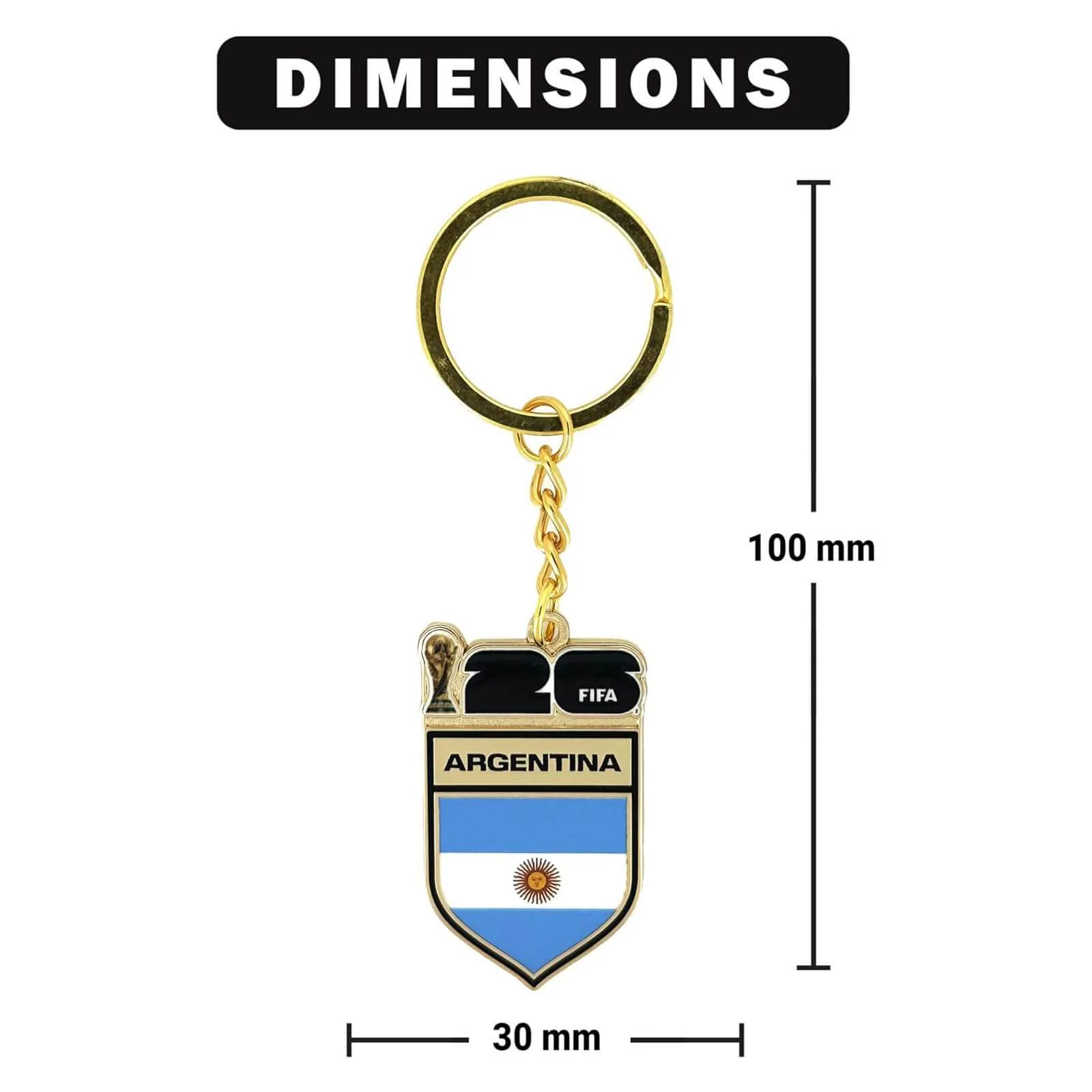 Logo Brands 2026 FIFA World Cup Argentina Flag Keychain - Image 3