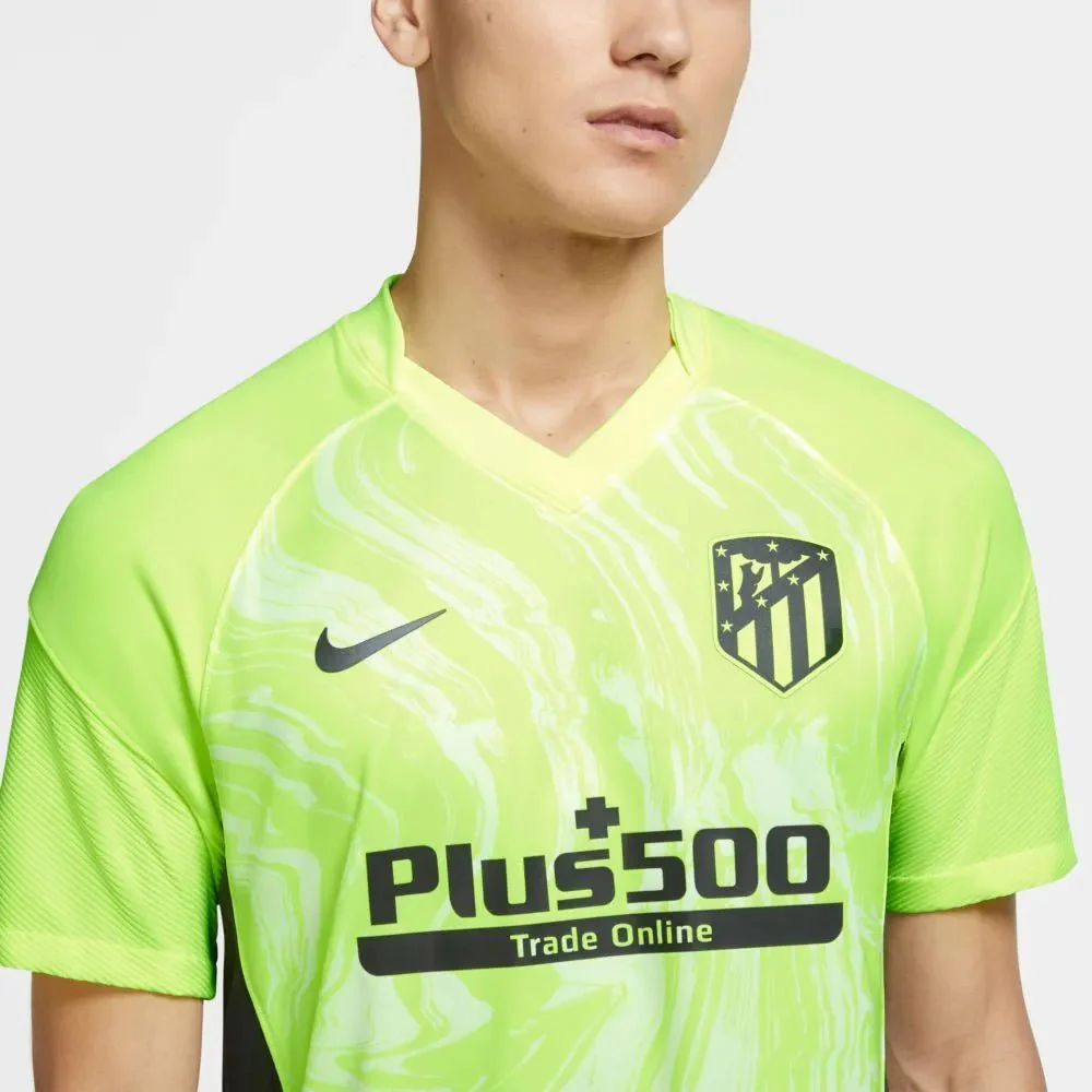 Nike 2020-21 Atletico Madrid Third Jersey - Volt-Black - Image 3