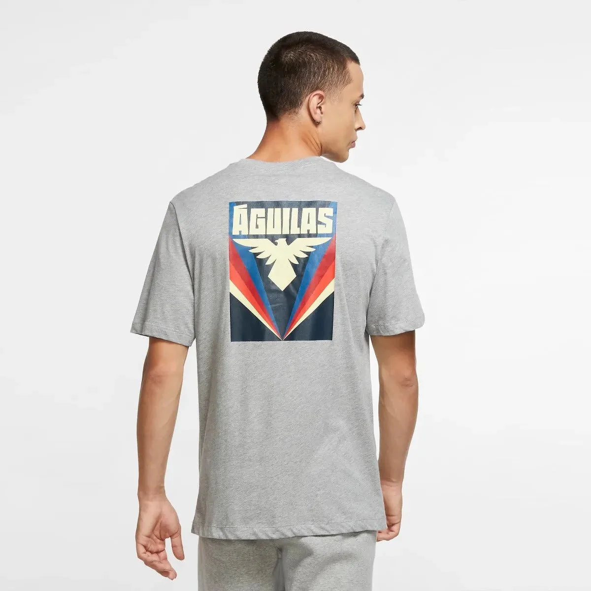 Nike 2020-21 Club America Voice Tee - Grey-Yellow - Image 2