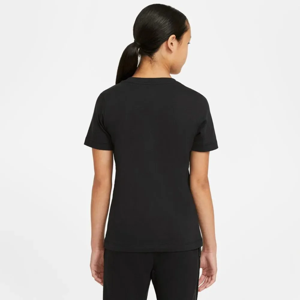 Nike 2020-21 Liverpool Youth Evergreen Crest Tee - Black-Crimson - Image 2