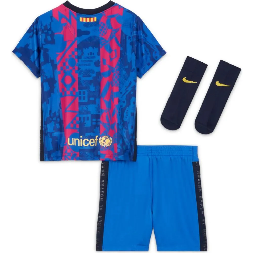 Nike 2021-22 Barcelona Home Baby-Toddler Set - Hyper Royal-Varsity Maize - Image 2