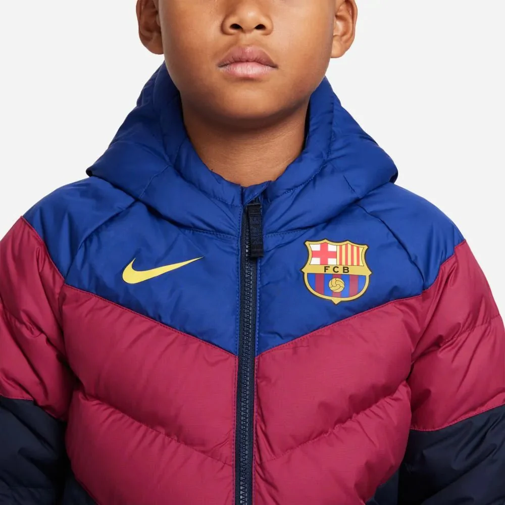 Nike 2021-22 Barcelona Youth NSW Synthetic Fill Jacket - Hyper Royal-Noble Red - Image 2