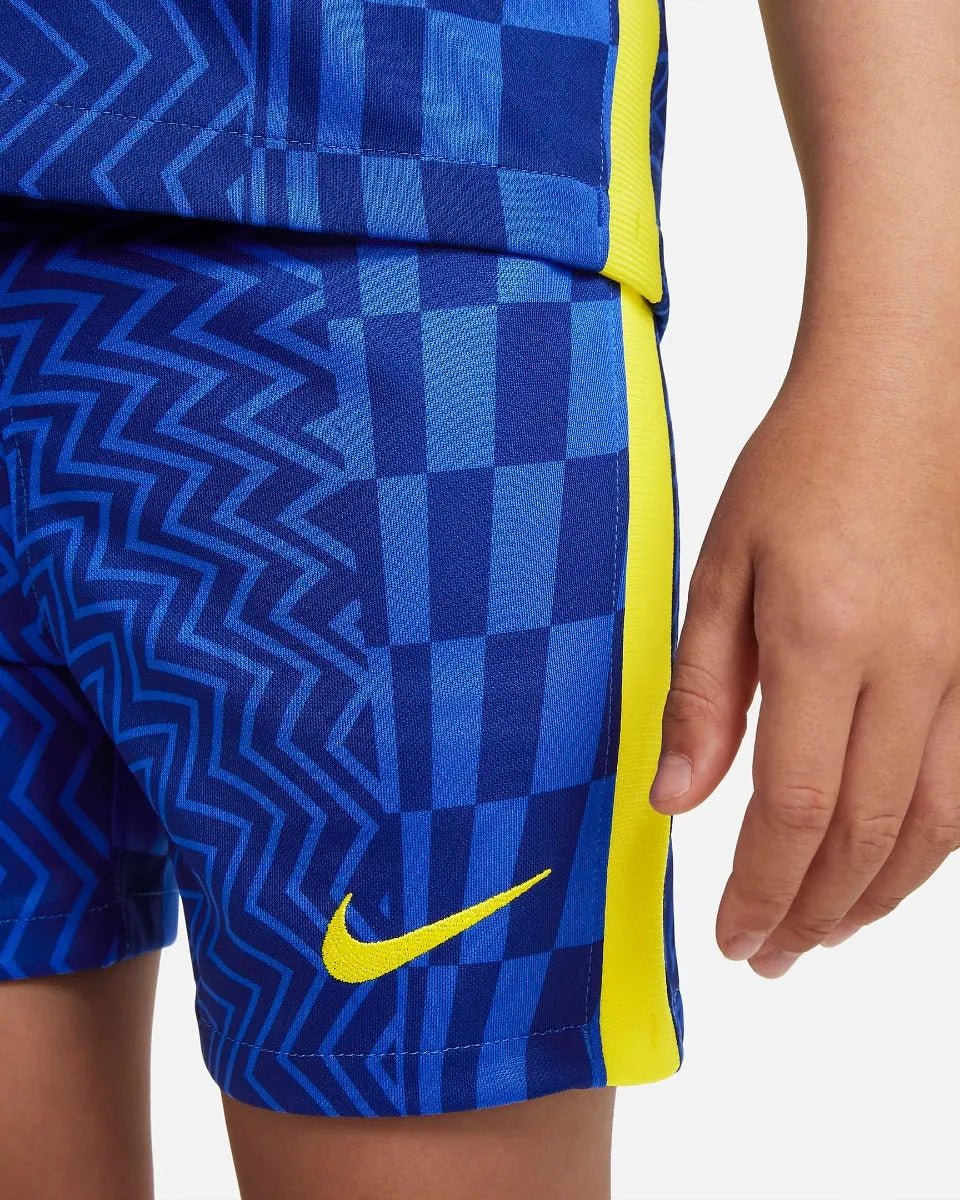 Nike 2021-22 Chelsea Little Kids Home Kit - Blue-Yellow - Image 7