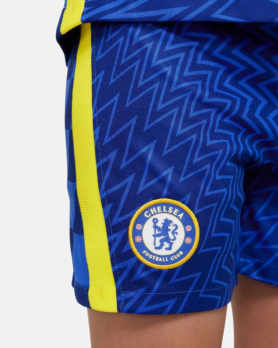 Nike 2021-22 Chelsea Little Kids Home Kit - Blue-Yellow - Image 8