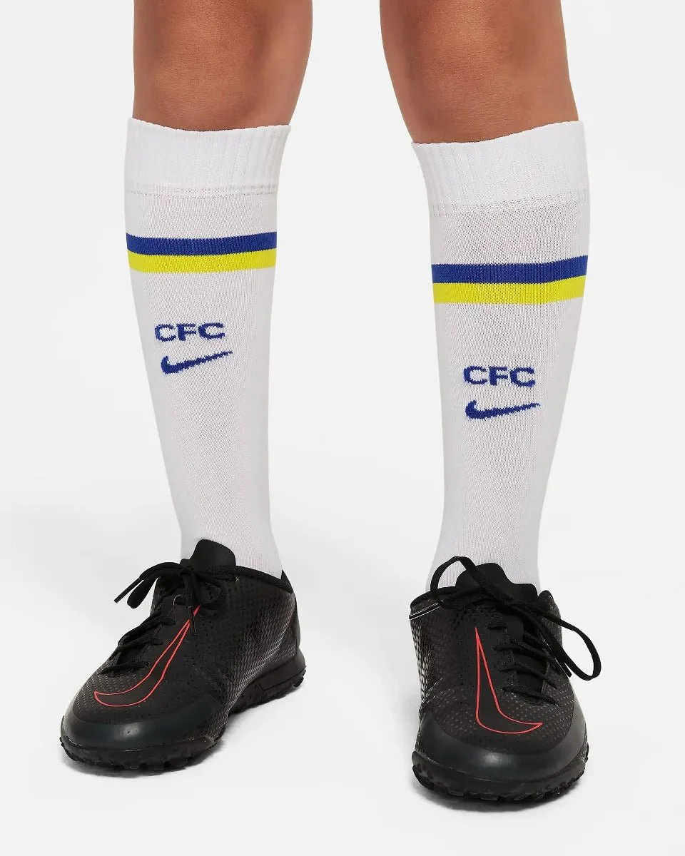 Nike 2021-22 Chelsea Little Kids Home Kit - Blue-Yellow - Image 9
