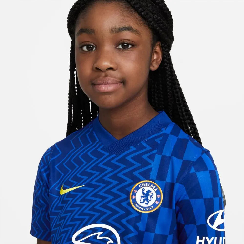 Nike 2021-22 Chelsea Youth Home Jersey - Lyon Blue - Image 3