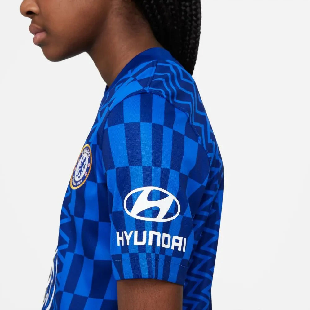 Nike 2021-22 Chelsea Youth Home Jersey - Lyon Blue - Image 4