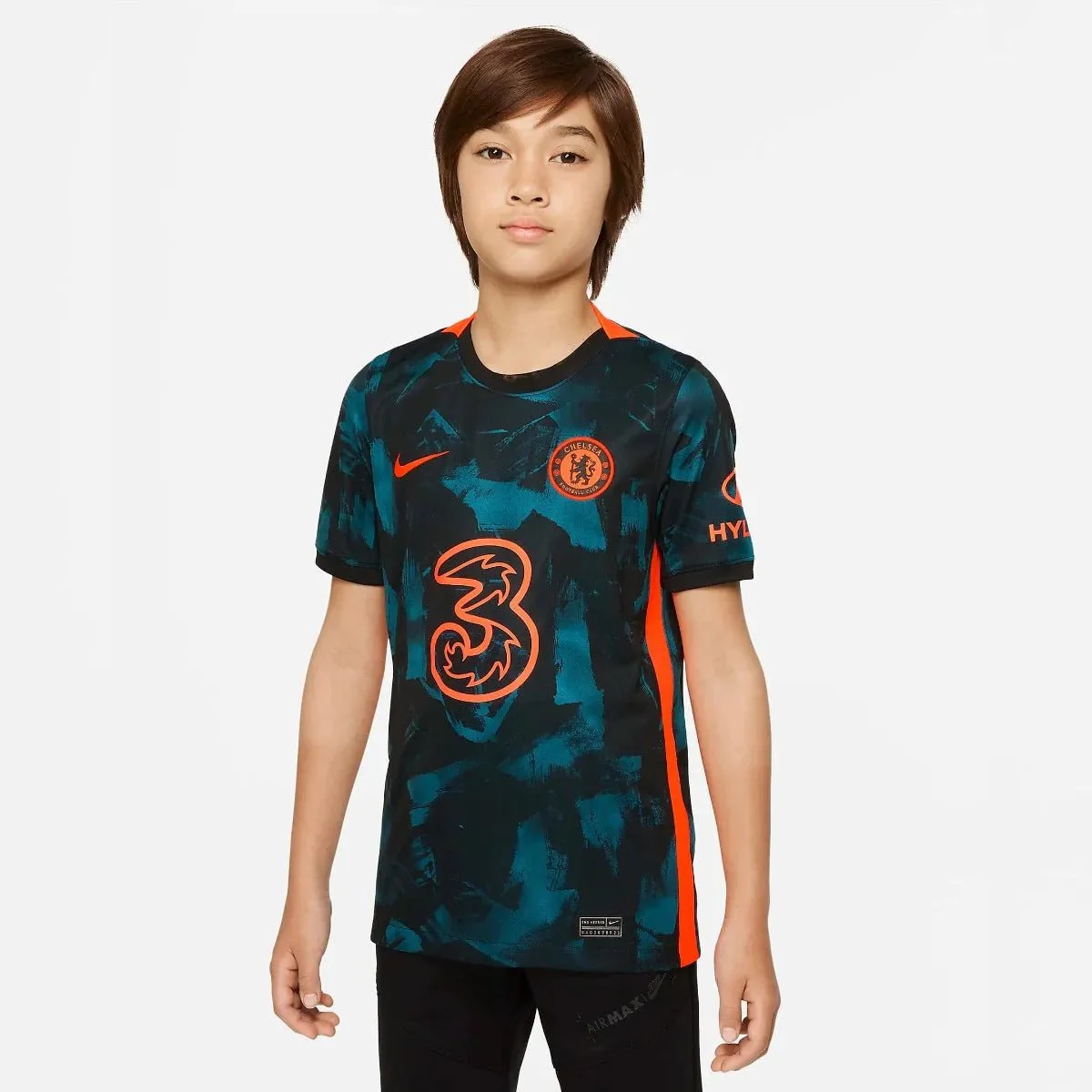 Nike 2021-22 Chelsea Youth Third jersey - Black-Teal-Orange