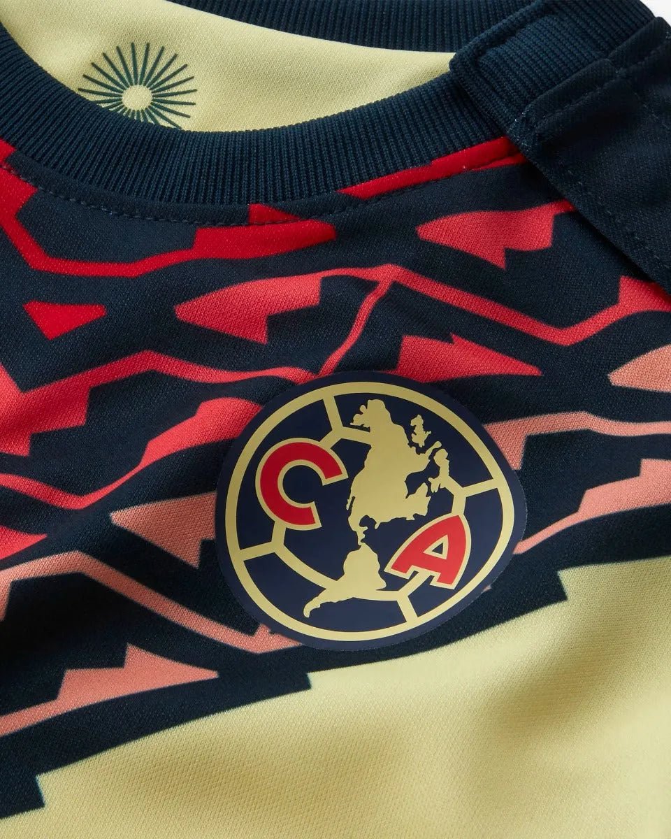 Nike 2021-22 Club America  MINI Home Kit - Yellow-Navy - Image 3