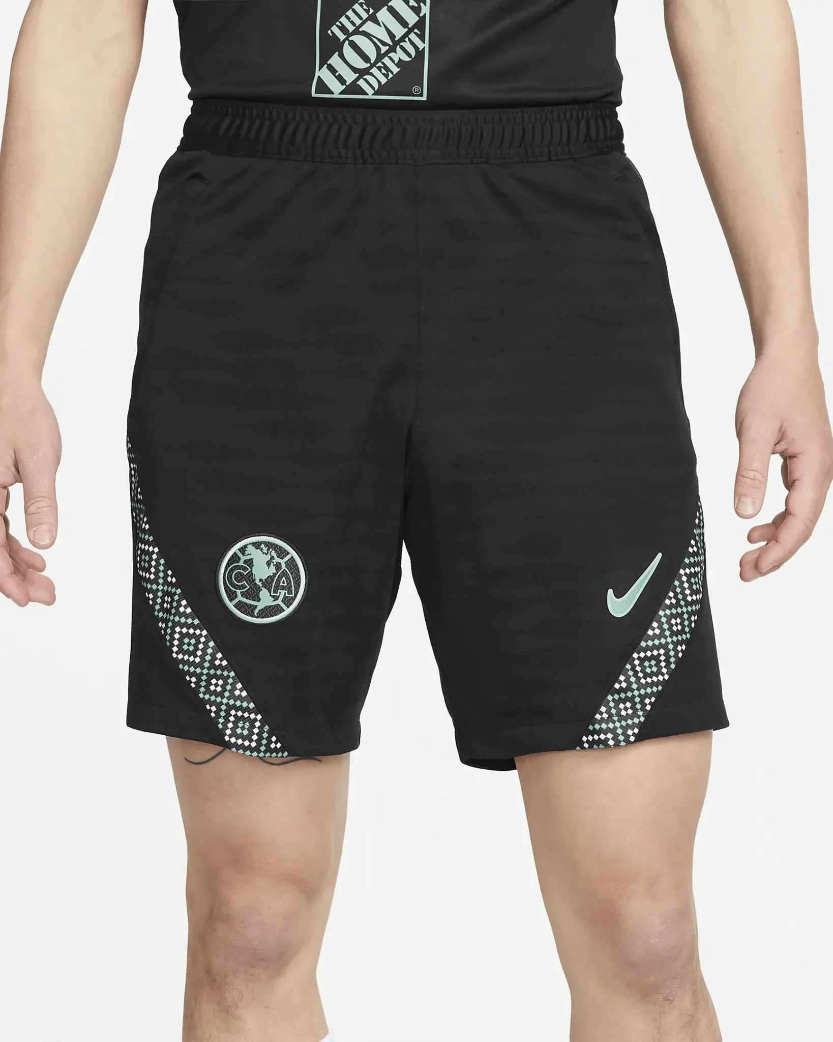 Nike 2021-22 Club America Strike Shorts - Black-Healing Jade - Image 2