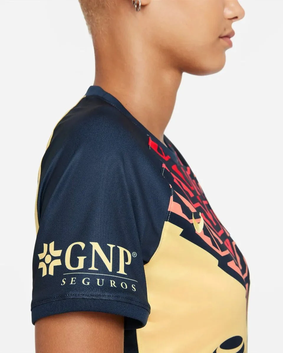 Nike 2021-22 Club America Women Home Jersey - Yellow-Armory Navy - Image 5