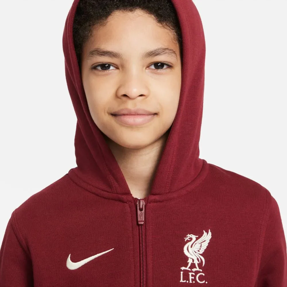 Nike 2021-22 Liverpool Youth Full-Zip Hoodie - Team Red - Image 3