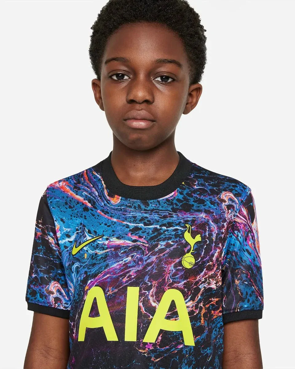 Nike 2021-22 Tottenham Youth Away Jersey - Black-Venom Green - Image 2
