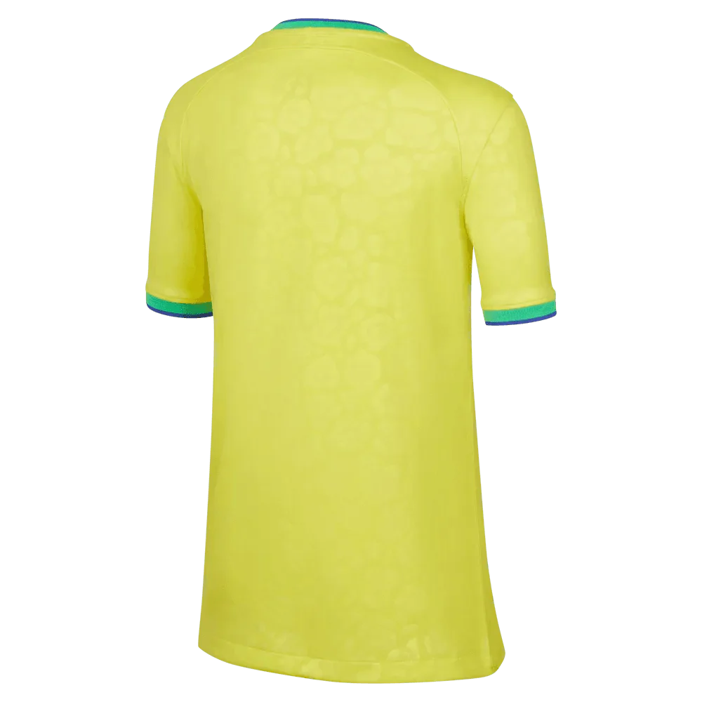 Nike 2022-23 Brazil Youth Home Jersey - Yellow - Image 2