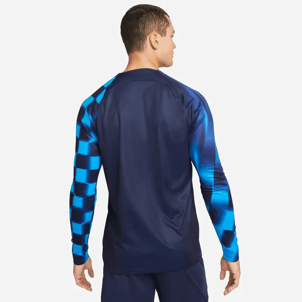 Nike 2022-23 Croatia Away Long Sleeve Jersey Blackened Blue-Red - Image 2