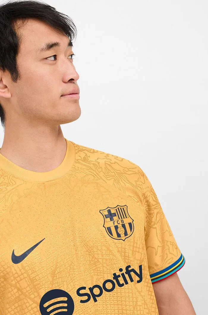 Nike 2022-23 FC Barcelona Authentic Away Jersey - Club Gold-Obsidian - Image 3