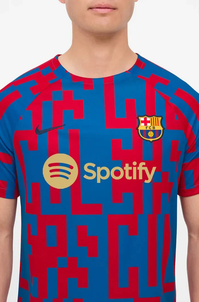 Nike 2022-23 FC Barcelona Pre-Match Jersey - Signal Blue-Red - Image 5