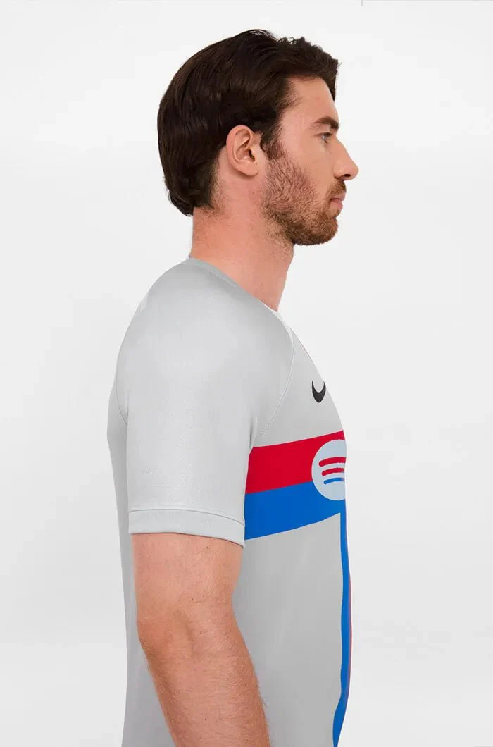 Nike 2022-23 FC Barcelona Third Jersey - Sky Grey-Black - Image 3