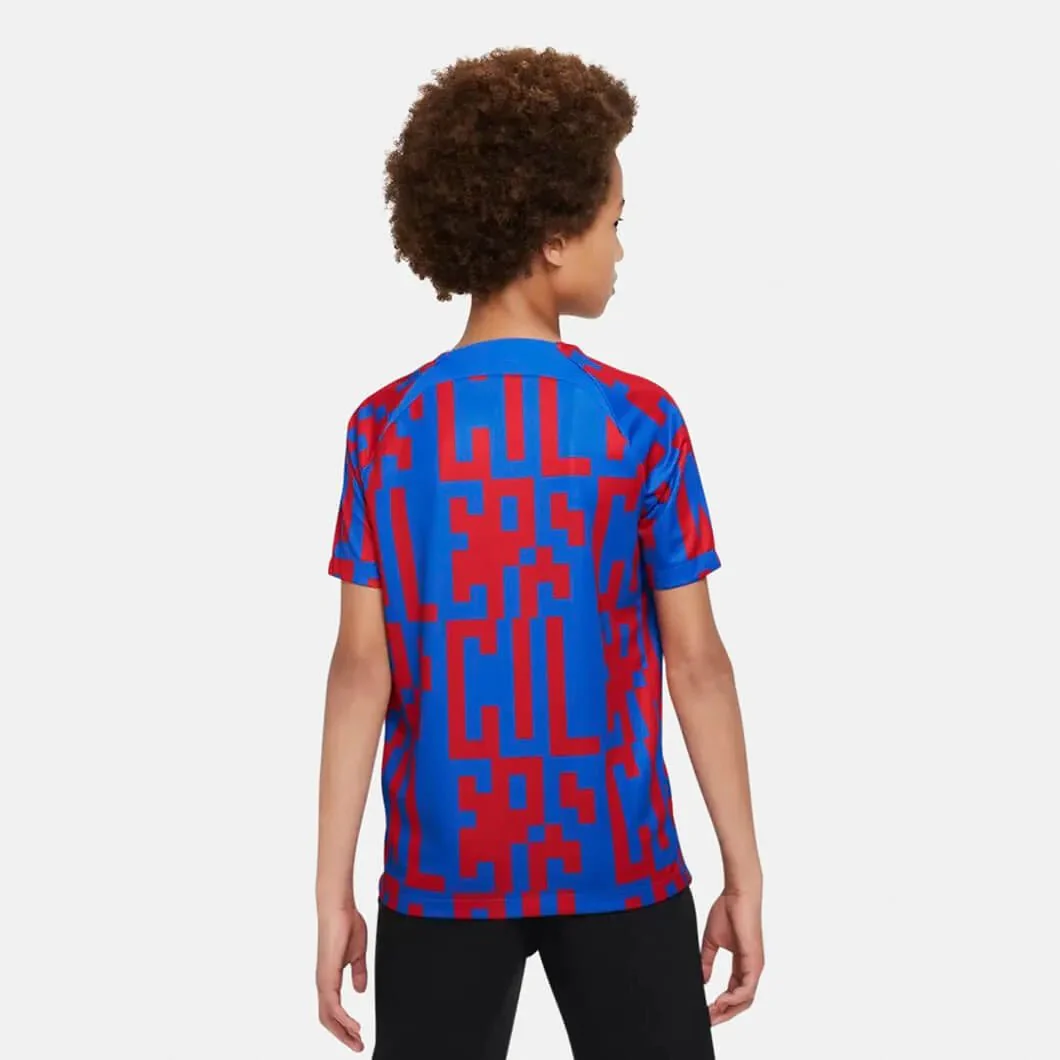 Nike 2022-23 FC Barcelona Youth Home Pre-Match Top - Image 2