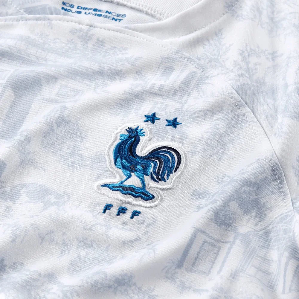 Nike 2022-23 France Away Youth Jersey White-Royal - Image 7