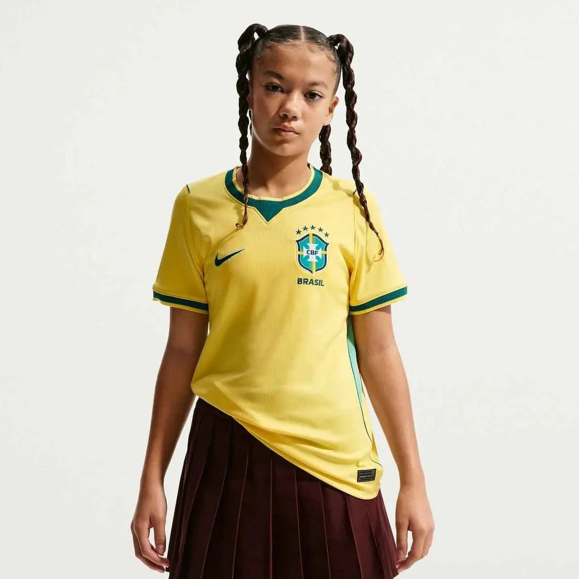 Nike 2026 Brazil Youth Stadium Home Soccer Jersey - Image 3