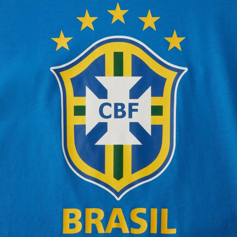 Nike Brazil 2019-20 Evergreen Crest Tee - Blue - Image 3