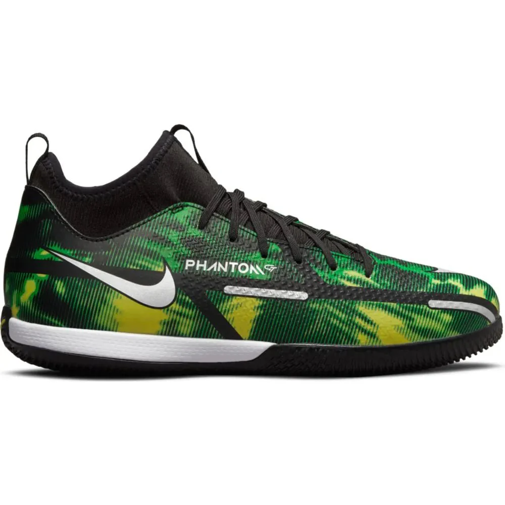 Nike Junior Phantom GT2 Academy DF SW IC - Black-Green Strike - Image 2