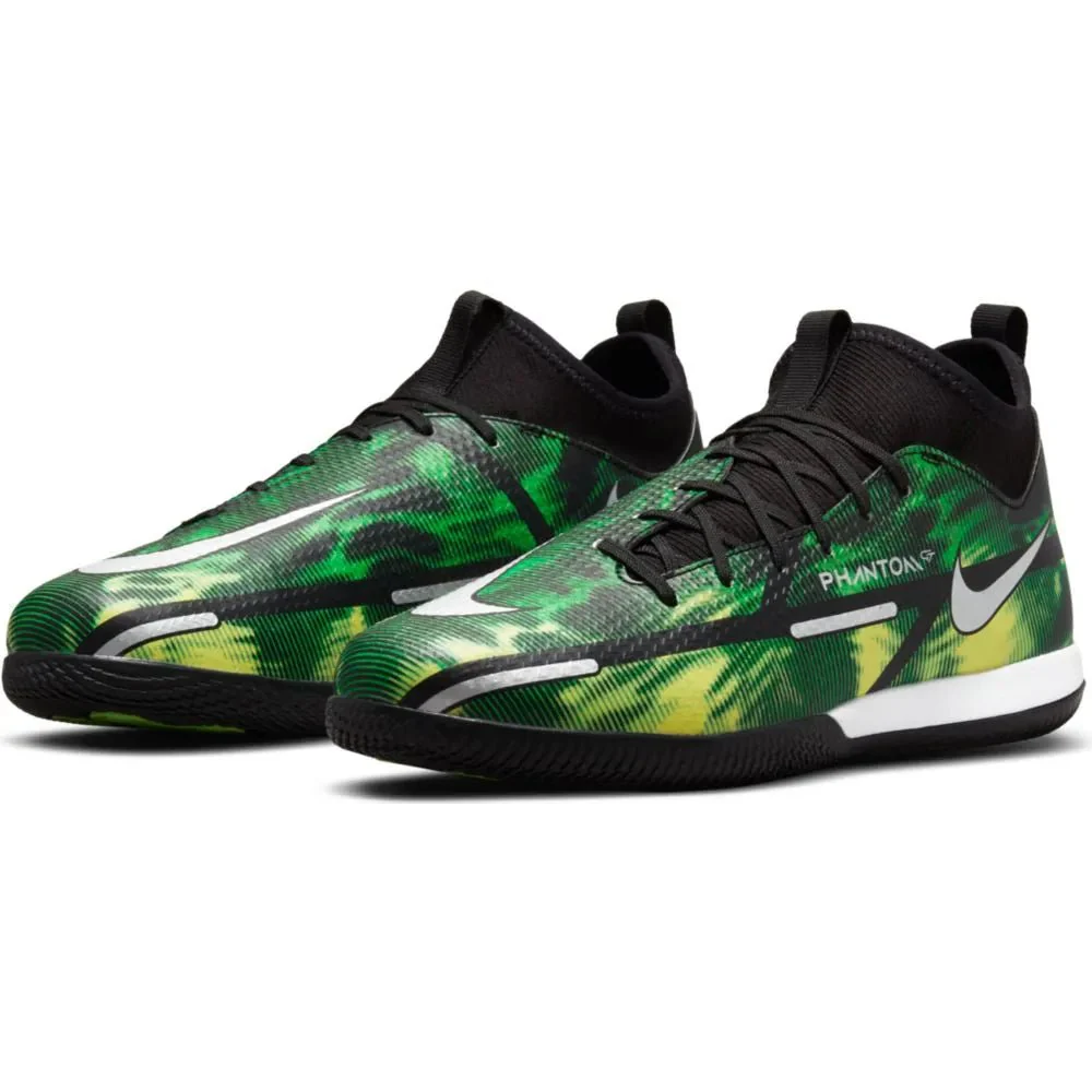 Nike Junior Phantom GT2 Academy DF SW IC - Black-Green Strike - Image 3
