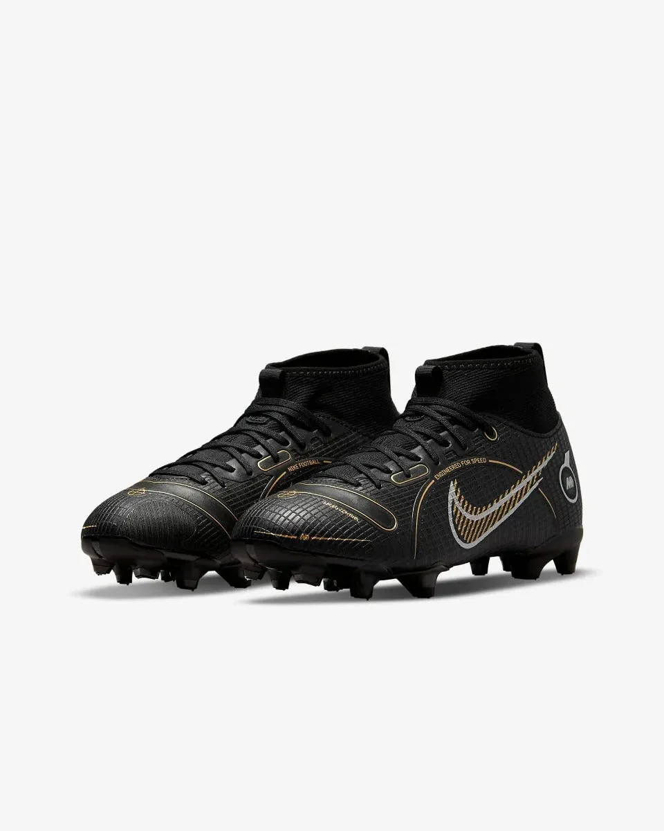 Nike Junior Superfly 8 Academy FG-MG - Black-Silver-Gold - Image 3