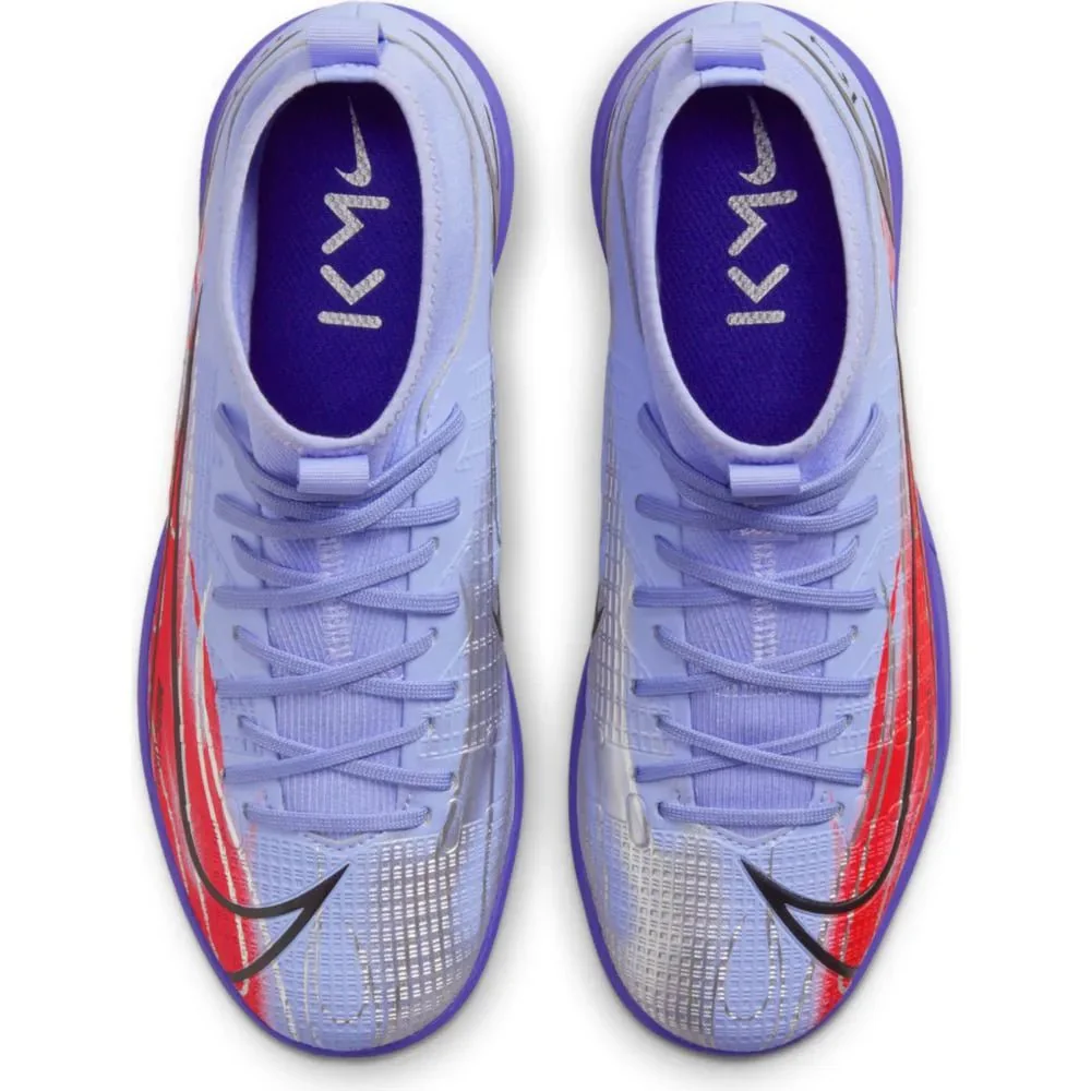 Nike Junior Superfly 8 Academy KM IC - Light Thistle-Bright Crimson - Image 4
