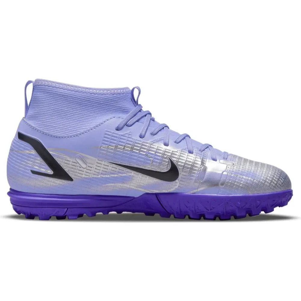 Nike Junior Superfly 8 Academy KM TF - Light Thistle-Bright Crimson - Image 2
