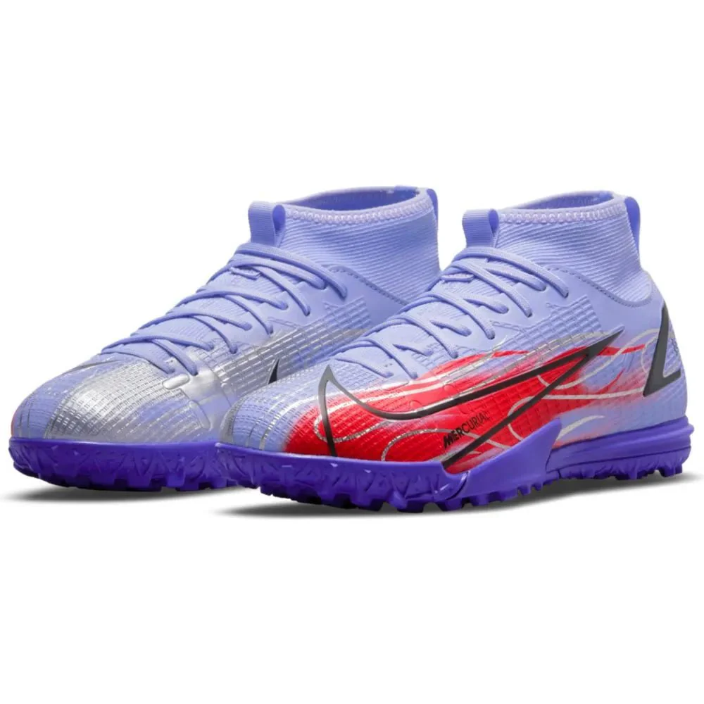 Nike Junior Superfly 8 Academy KM TF - Light Thistle-Bright Crimson - Image 3