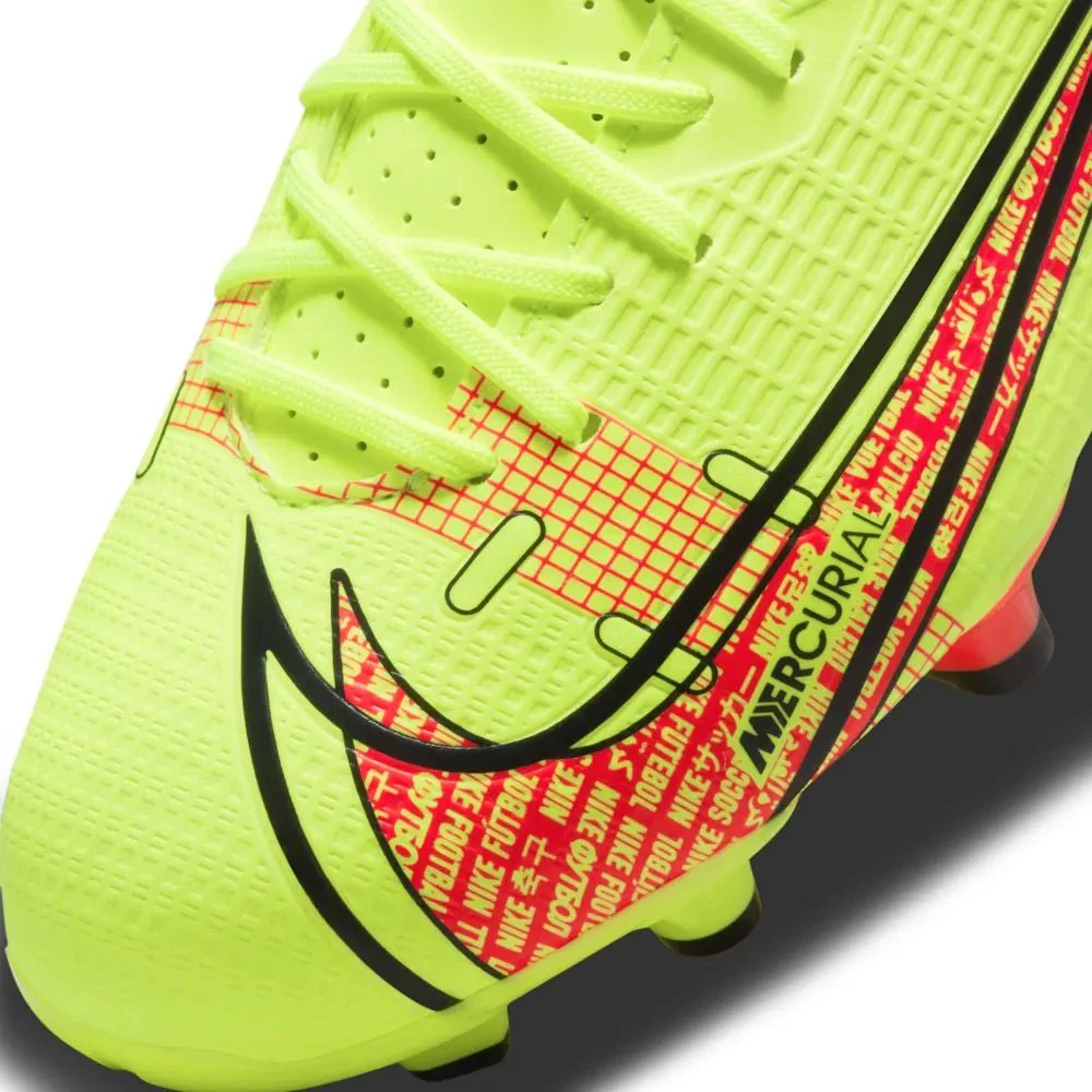 Nike Junior Vapor 14 Academy FG-MG - Volt-Bright Crimson - Image 7