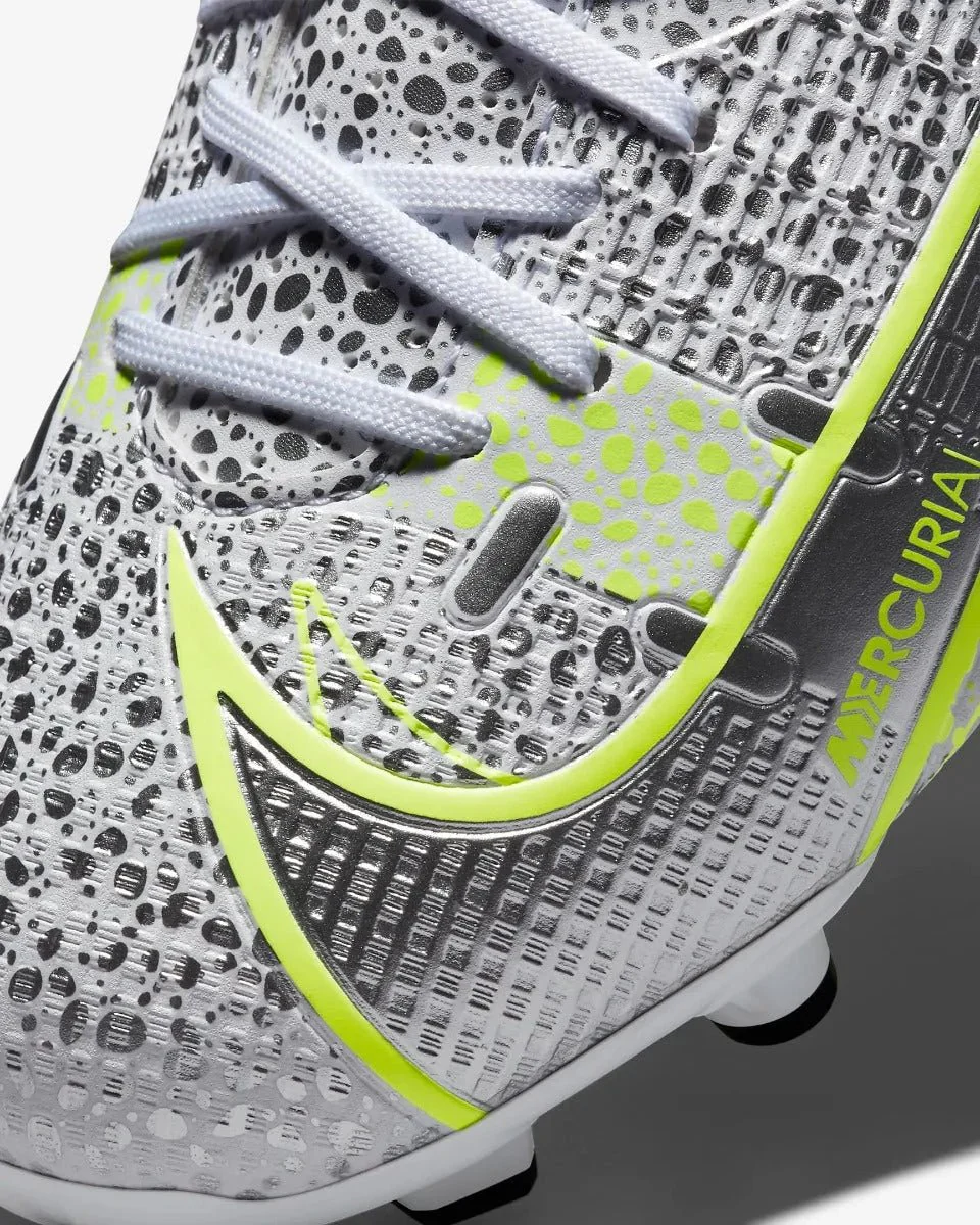 Nike JR Vapor 14 Academy FG-MG - White-Grey-Volt - Image 8