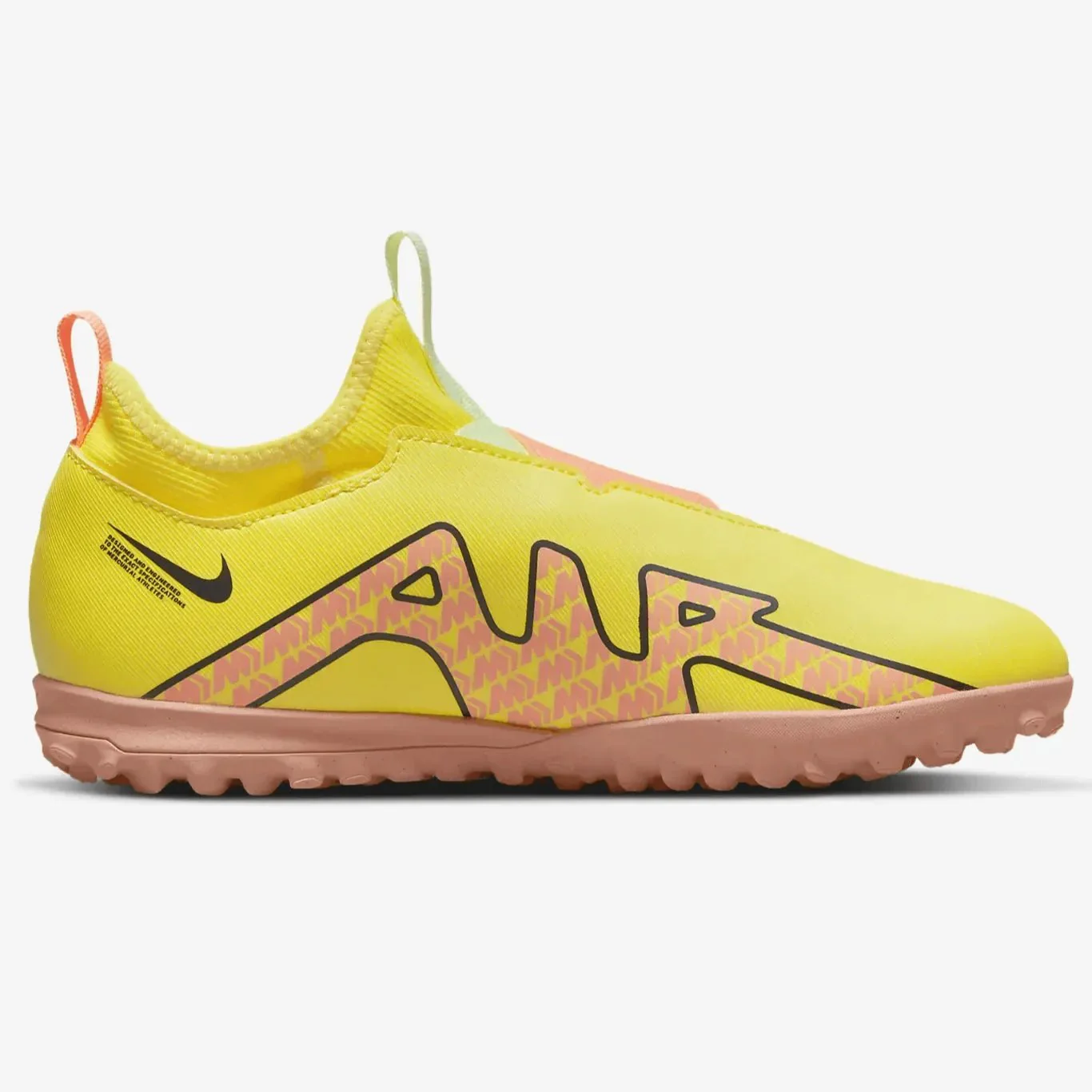 Nike Junior Zoom Vapor 15 Academy Turf - Yellow Strike-Sunset Glow - Image 2