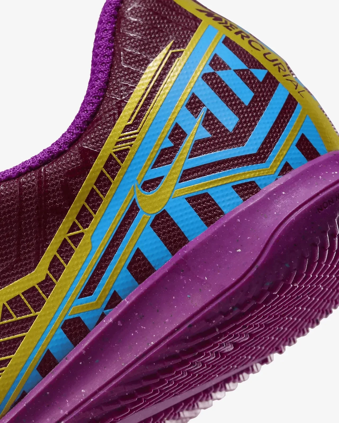 Nike Kids Vapor 15 Club KM Indoor PS (V) - Dark Beetroot-Gold - Image 8