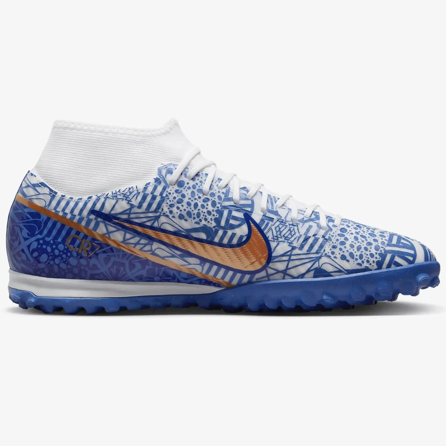 Nike Zoom Superfly 9 Academy CR7 Turf - White-Metallic Copper - Image 2