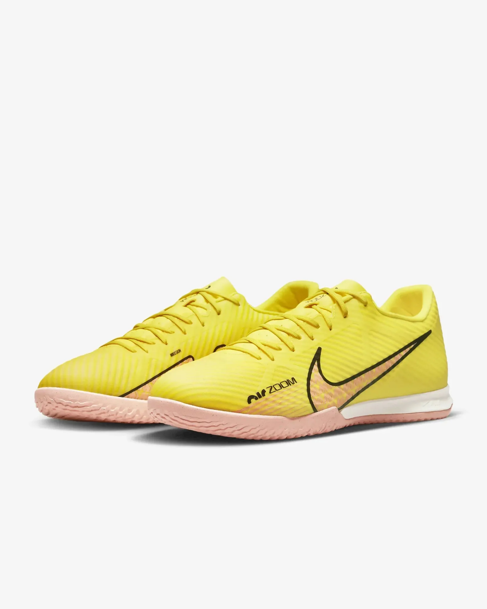 Nike Zoom Vapor 15 Academy Indoor - Yellow Strike-Sunset Glow - Image 3