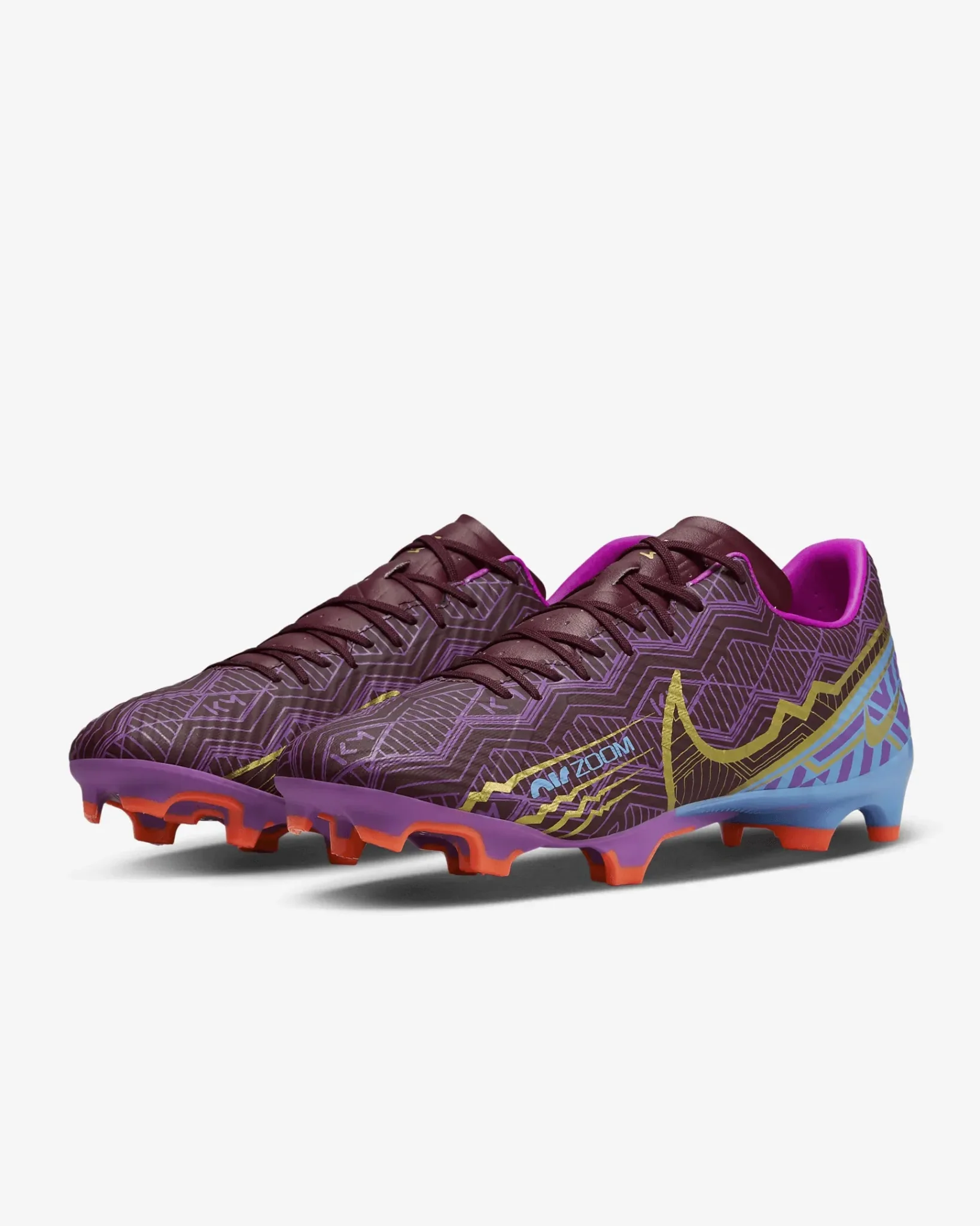 Nike Zoom Vapor 15 Academy KM FG-MG - Dark Beetroot-Gold - Image 3
