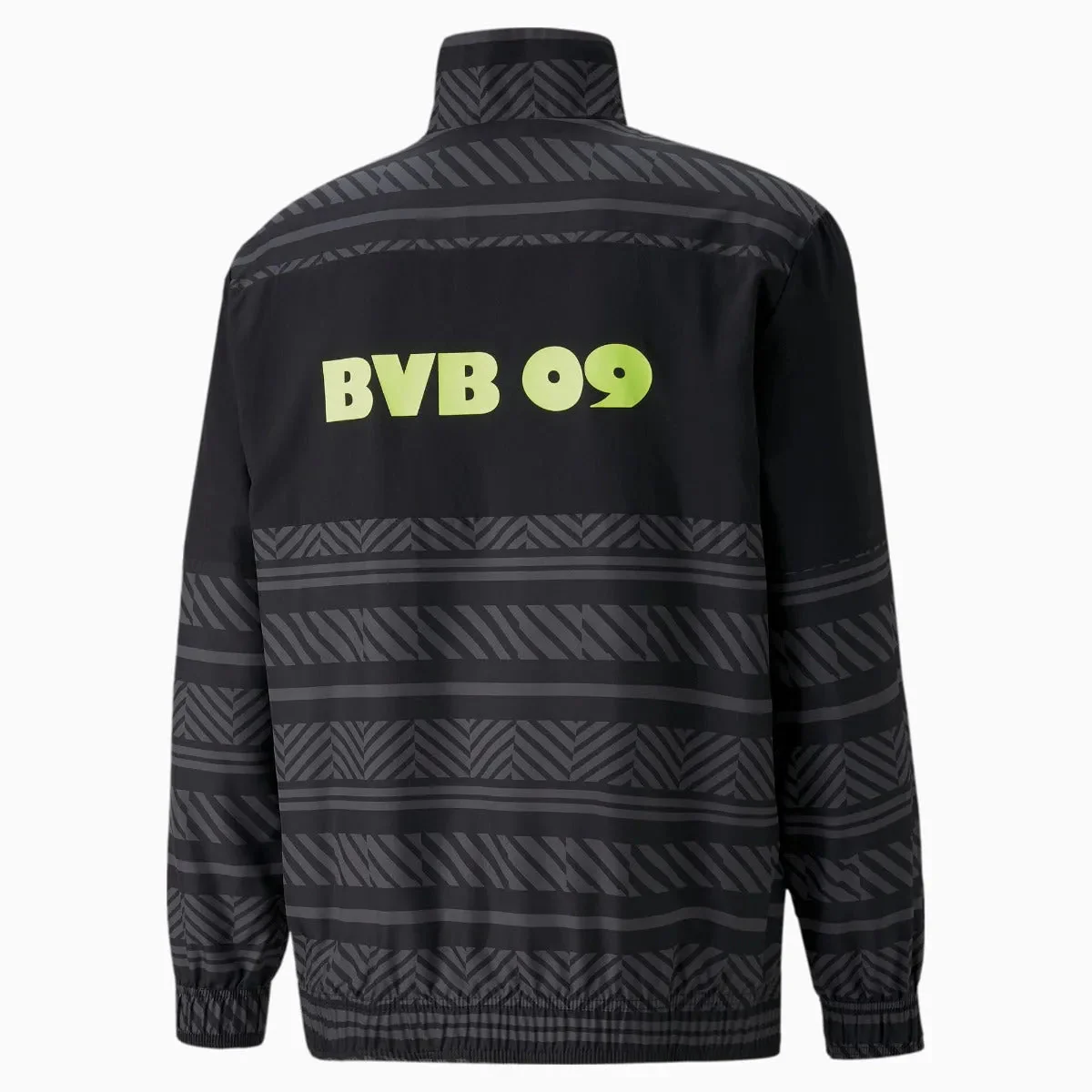 Puma 2022 Borussia Dortmund Pre-Match Jacket - Black-Safety Yellow - Image 2