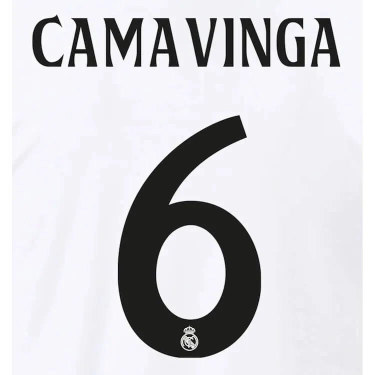 Real Madrid 2024/25 Home Camavinga #6 Jersey Name Set