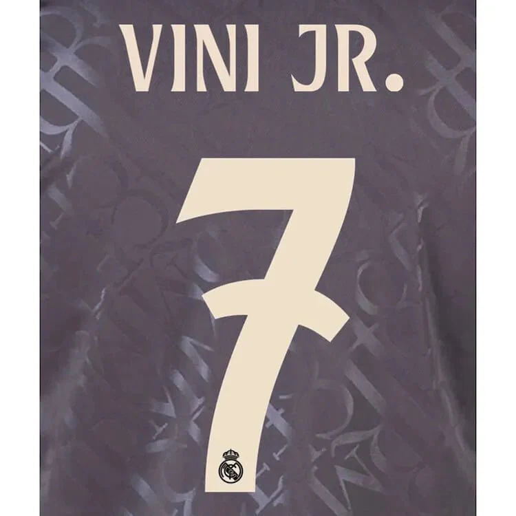 Real Madrid 2024/25 Third VINI JR #7 Youth Official Name Set (CL Version)