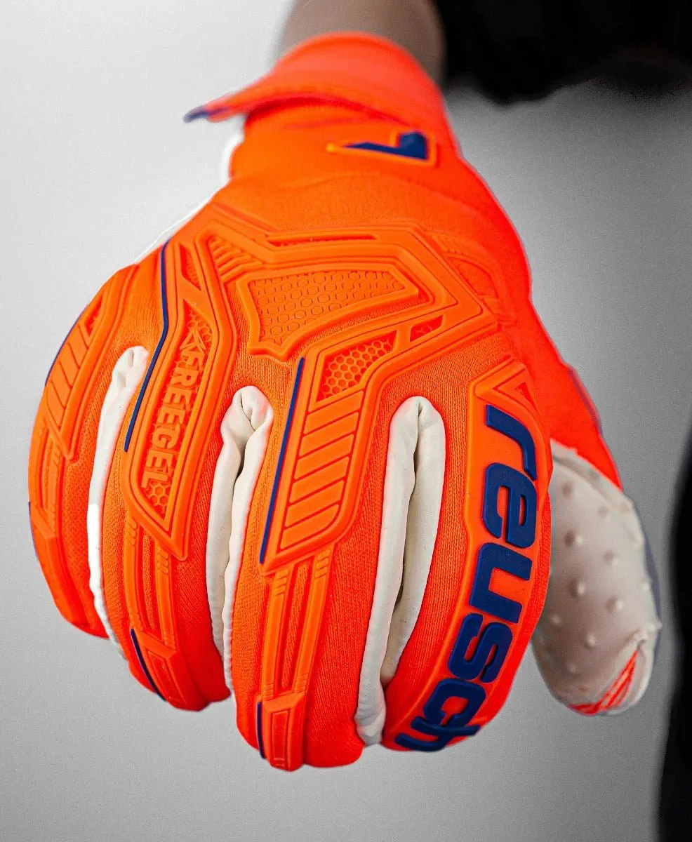 Reusch Attrakt FS Freegel Speedbump Ortho-Tec Goalkeeper Glove - Orange-Blue - Image 6