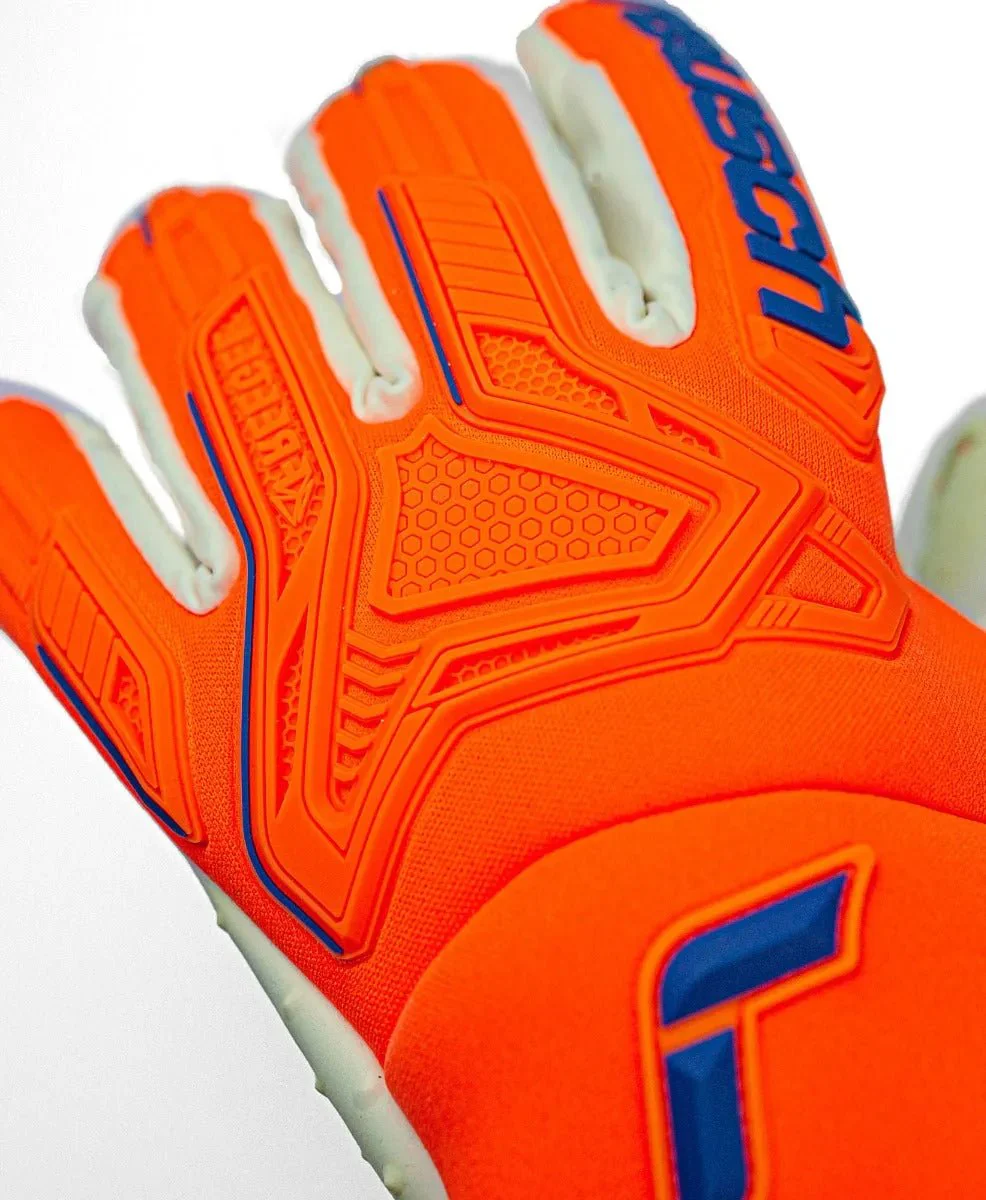 Reusch Attrakt FS Freegel Speedbump Ortho-Tec Goalkeeper Glove - Orange-Blue - Image 8