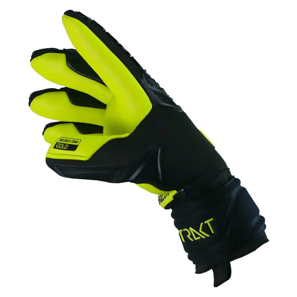 Reusch Freegel Gold Finger Support Goalkeeper Gloves - Black-Lime Green - Image 5
